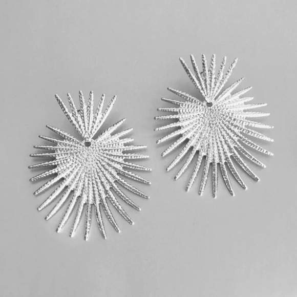 Gold Sunburst Boho Large Statement Earrings - Picture 3 of 9